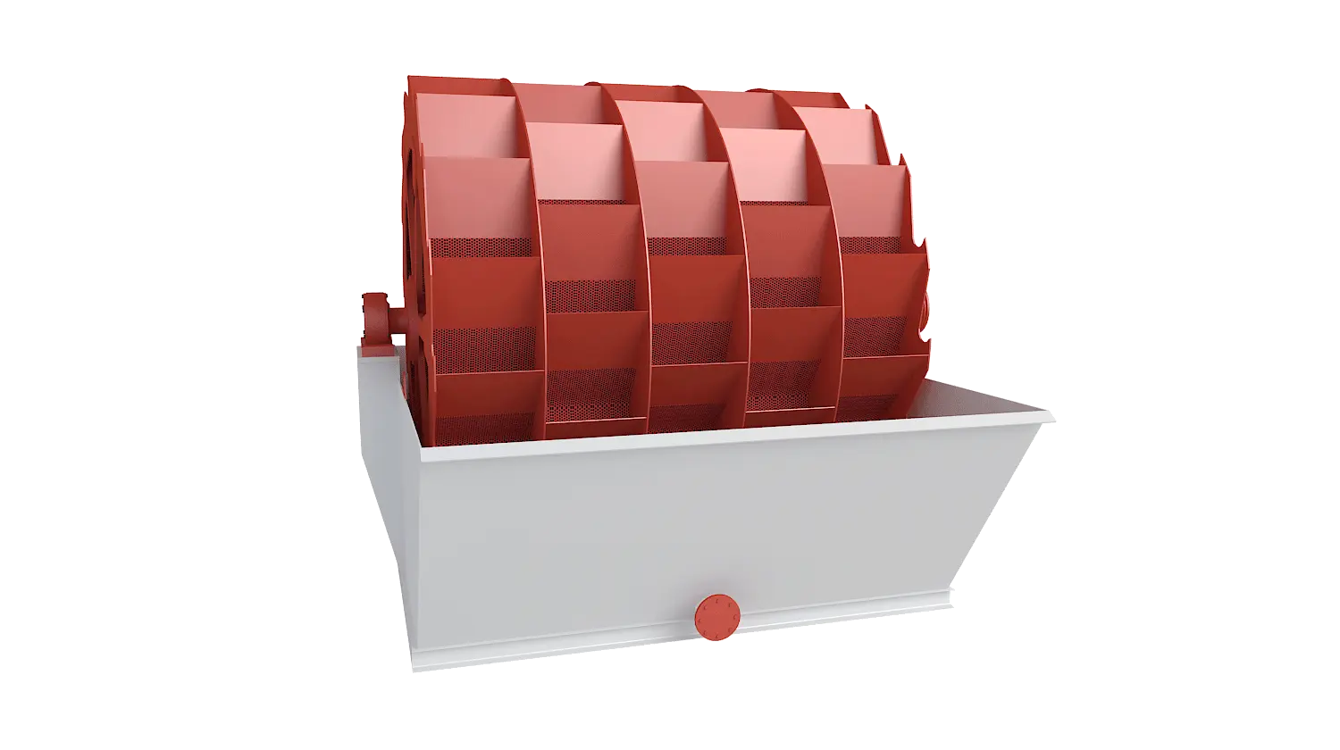 轮斗式洗砂机360度旋转图