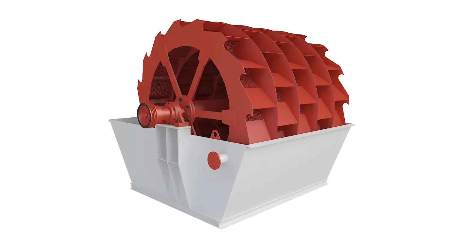 轮斗式洗砂机360度旋转图