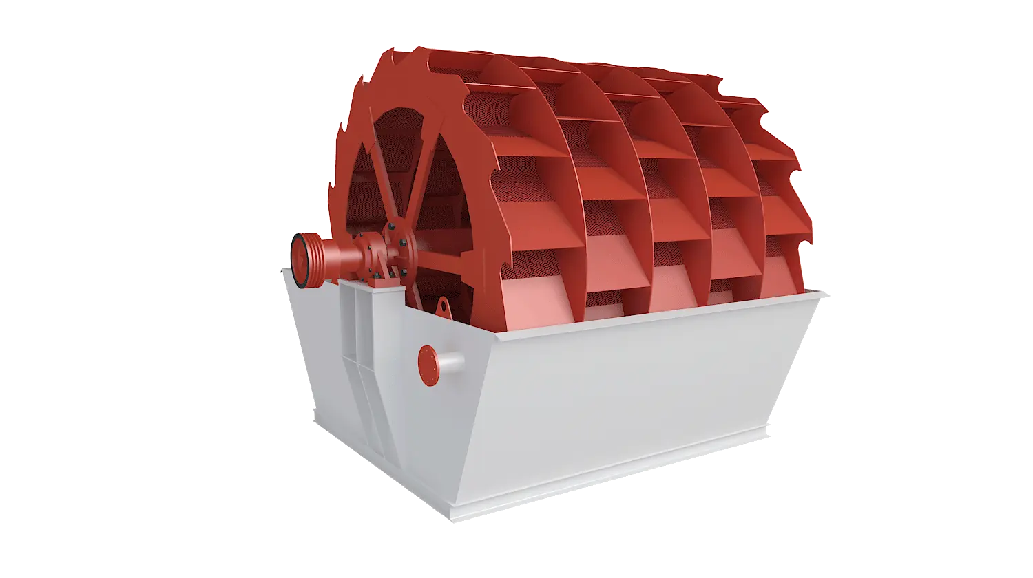 轮斗式洗砂机360度旋转图