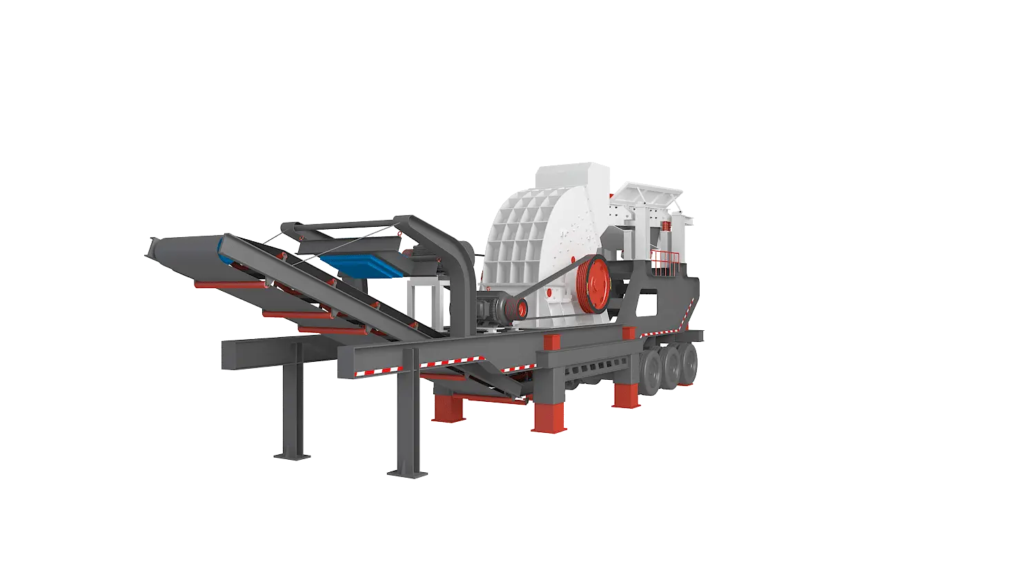 KLZ-T系列轮胎式移动破碎站360度旋转图