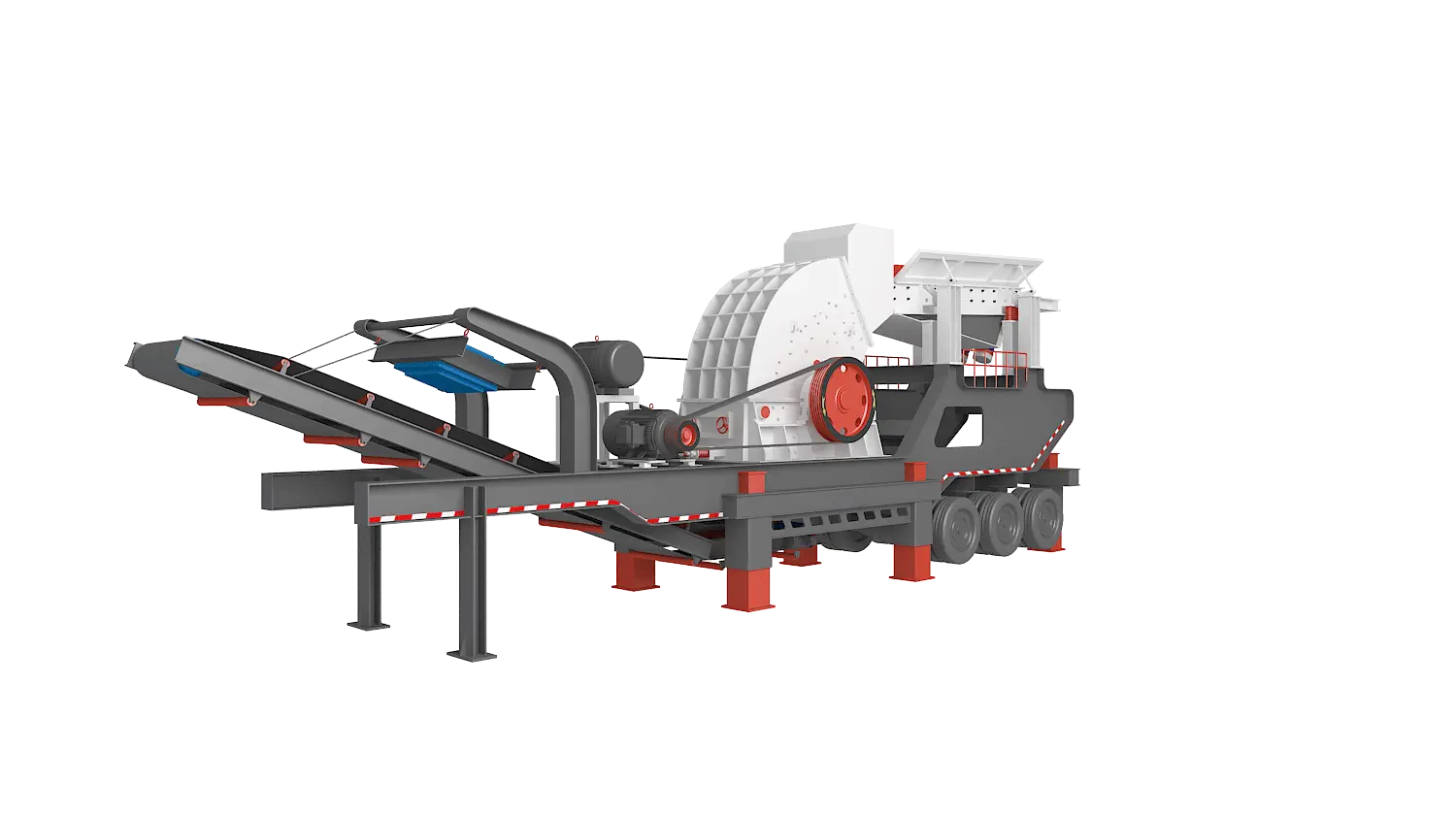 KLZ-T系列轮胎式移动破碎站360度旋转图