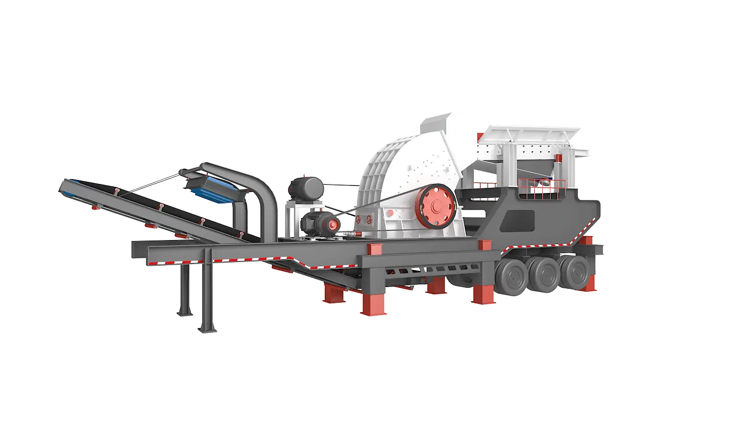KLZ-T系列轮胎式移动破碎站360度旋转图