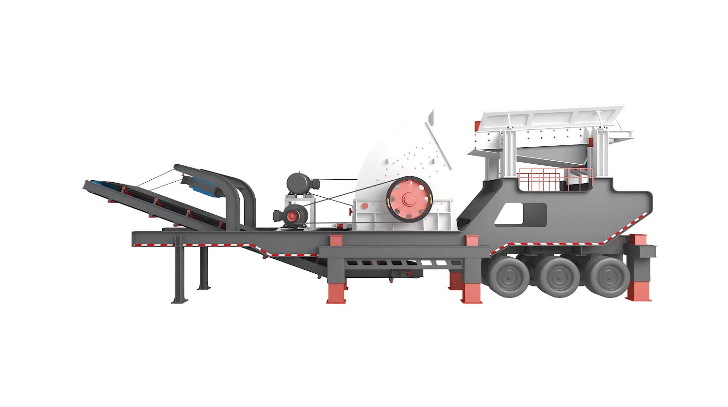 KLZ-T系列轮胎式移动破碎站360度旋转图
