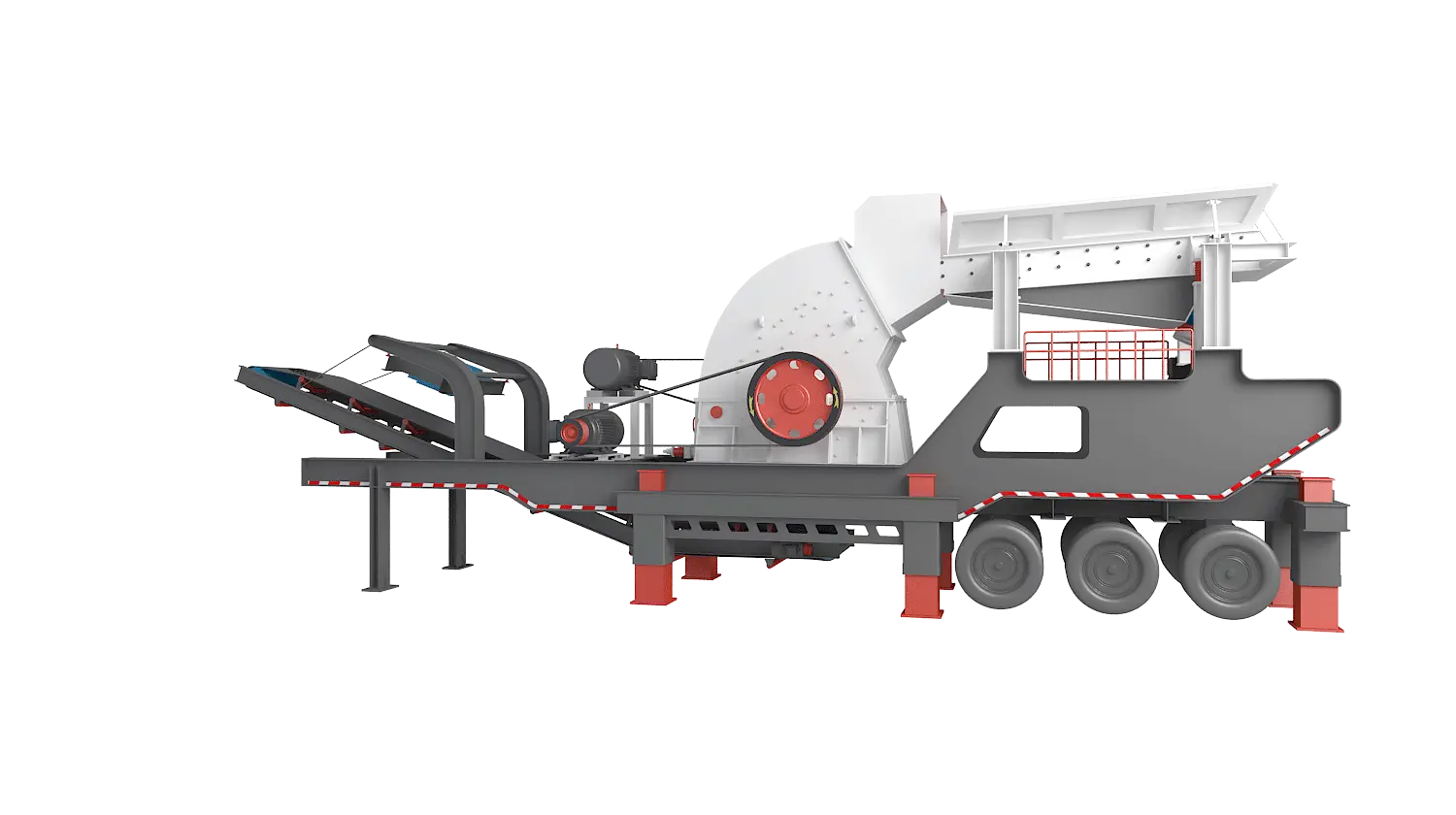 KLZ-T系列轮胎式移动破碎站360度旋转图