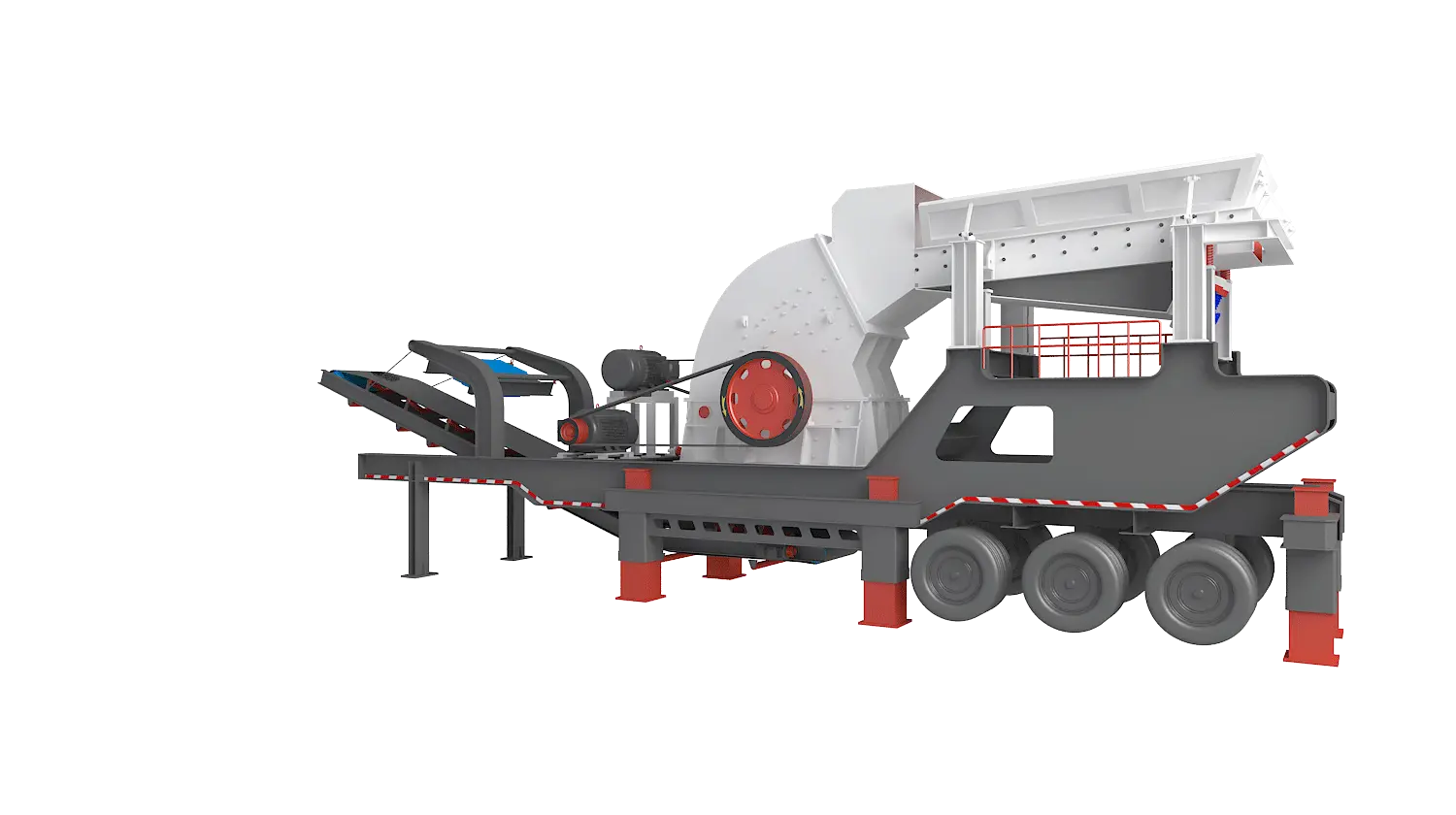 KLZ-T系列轮胎式移动破碎站360度旋转图