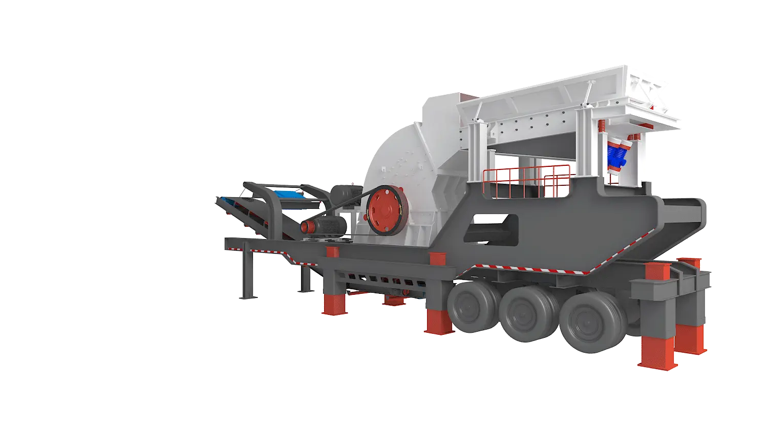 KLZ-T系列轮胎式移动破碎站360度旋转图