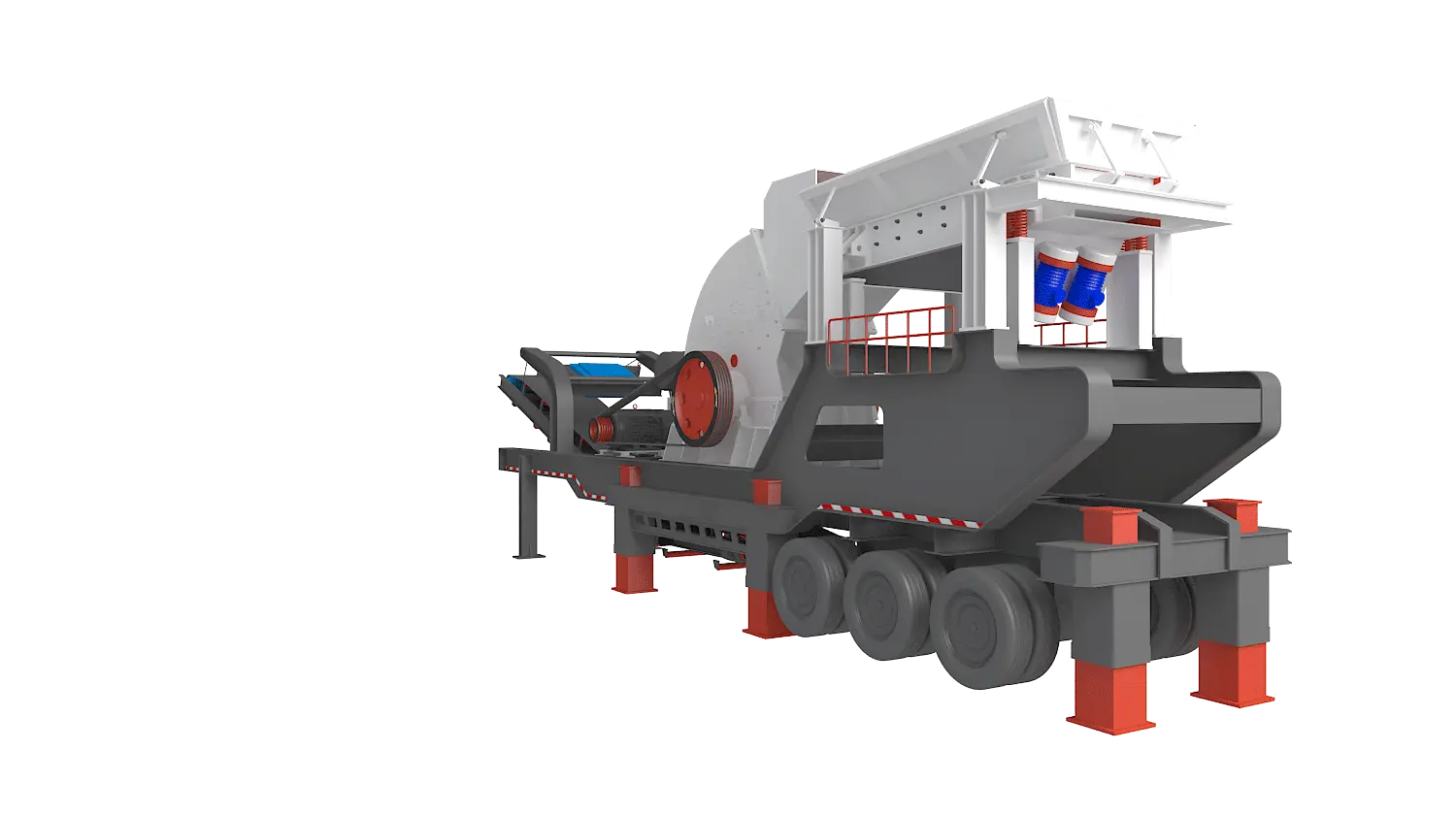 KLZ-T系列轮胎式移动破碎站360度旋转图