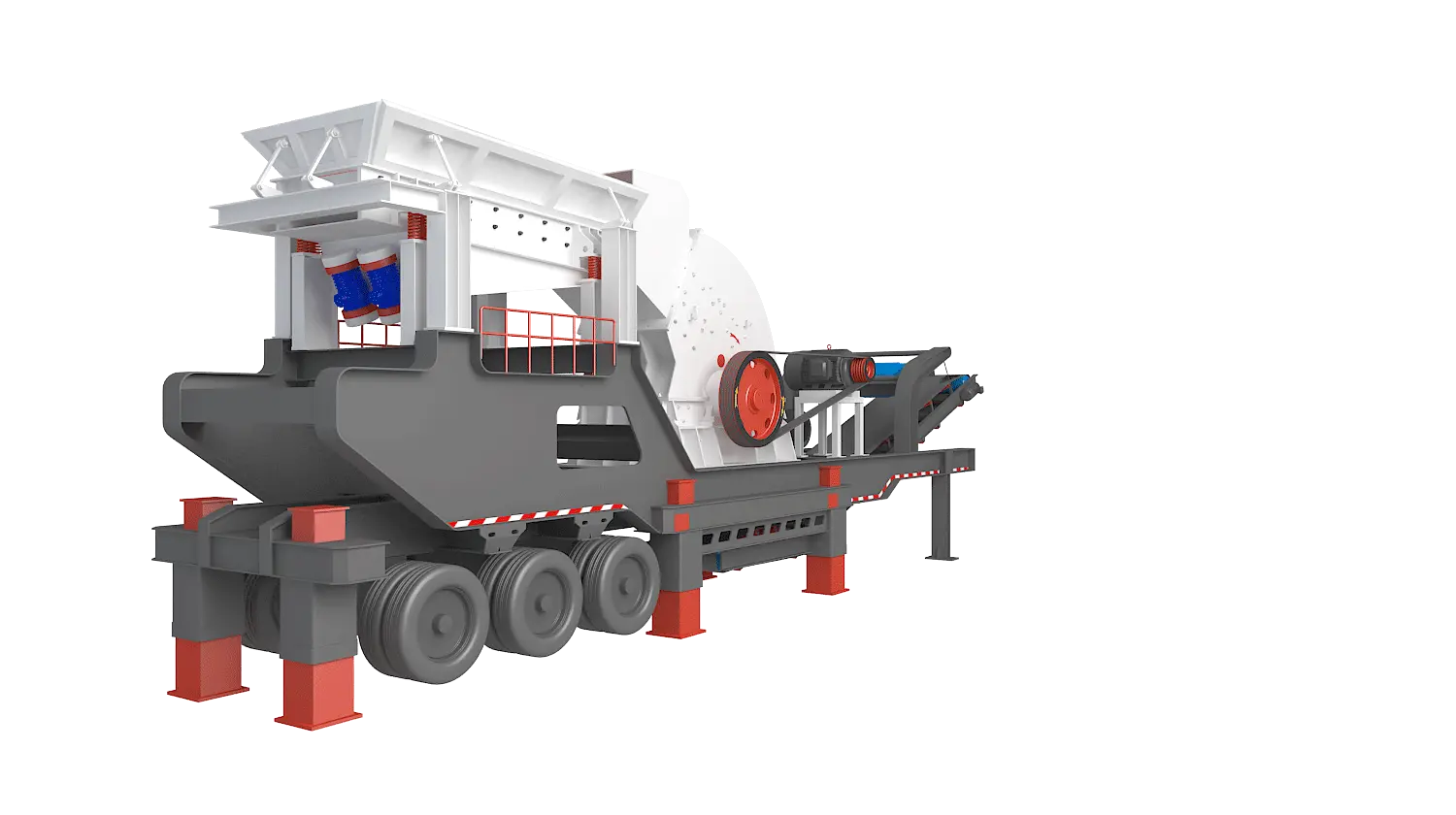 KLZ-T系列轮胎式移动破碎站360度旋转图