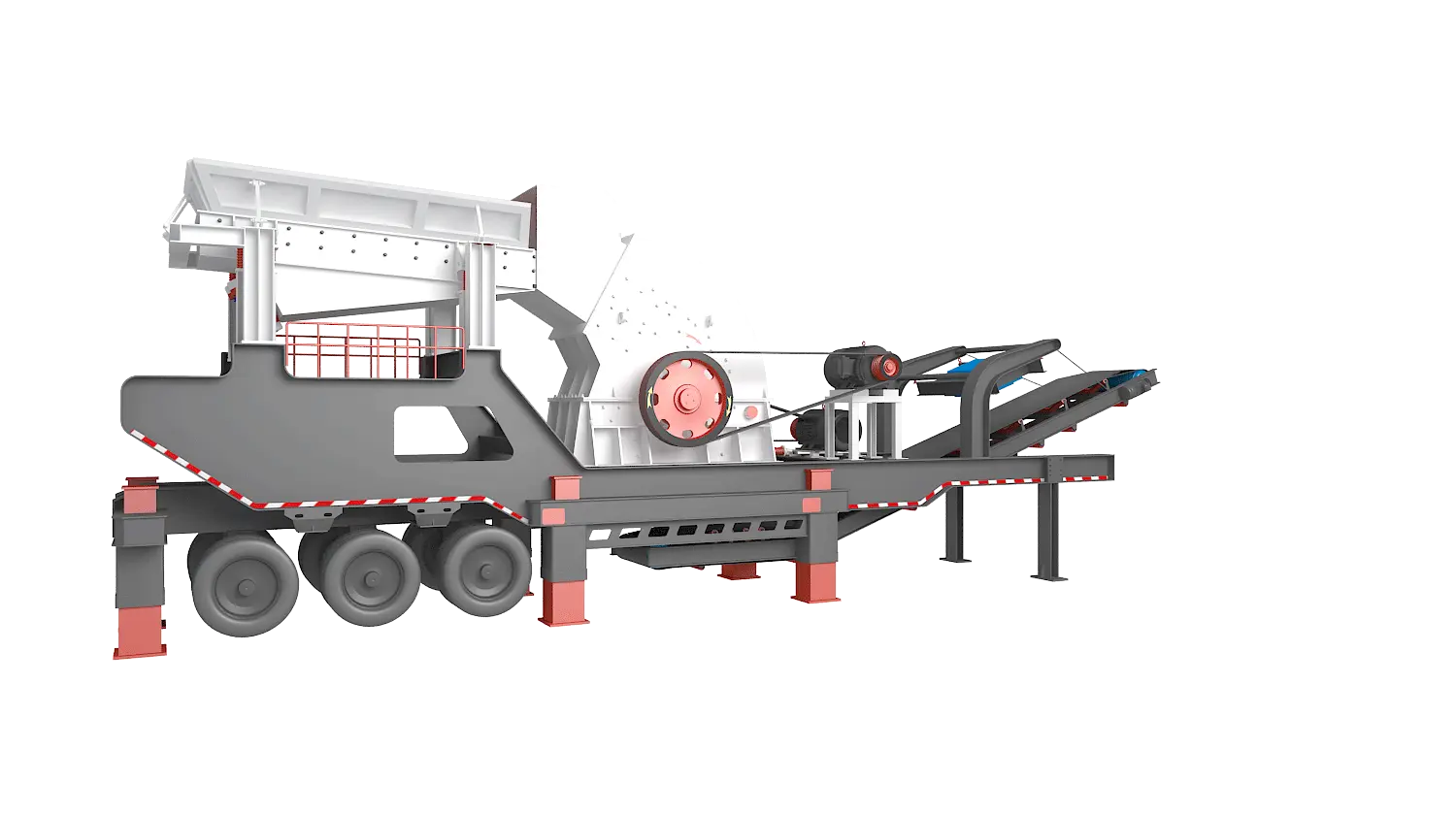 KLZ-T系列轮胎式移动破碎站360度旋转图