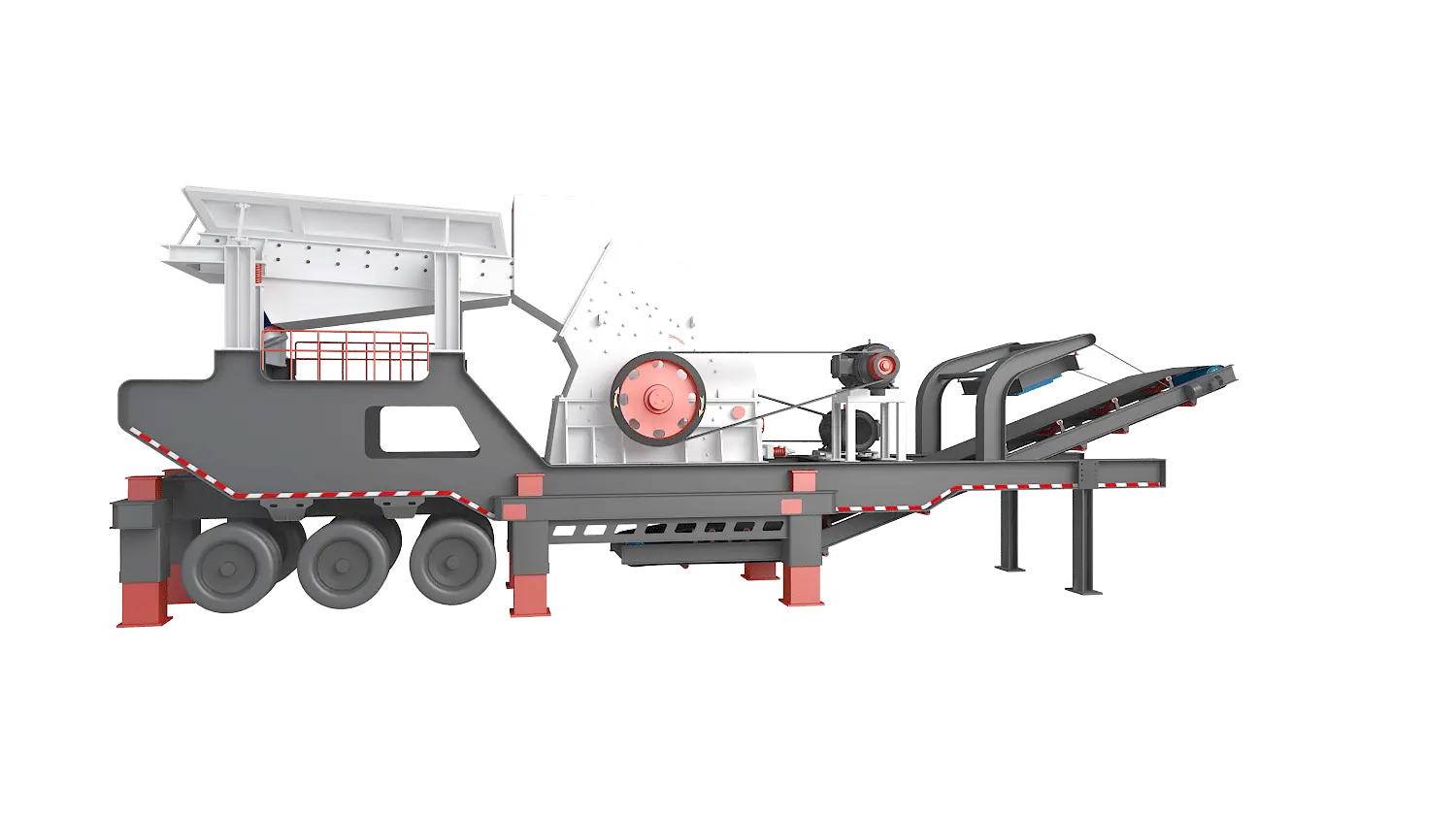 KLZ-T系列轮胎式移动破碎站360度旋转图