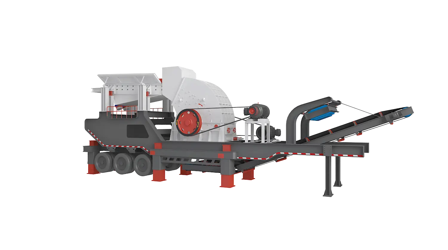 KLZ-T系列轮胎式移动破碎站360度旋转图