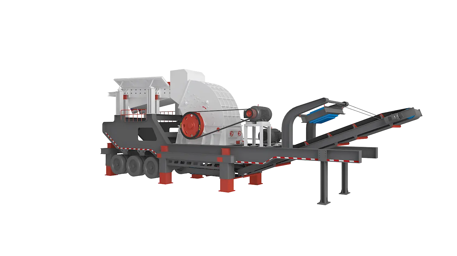 KLZ-T系列轮胎式移动破碎站360度旋转图