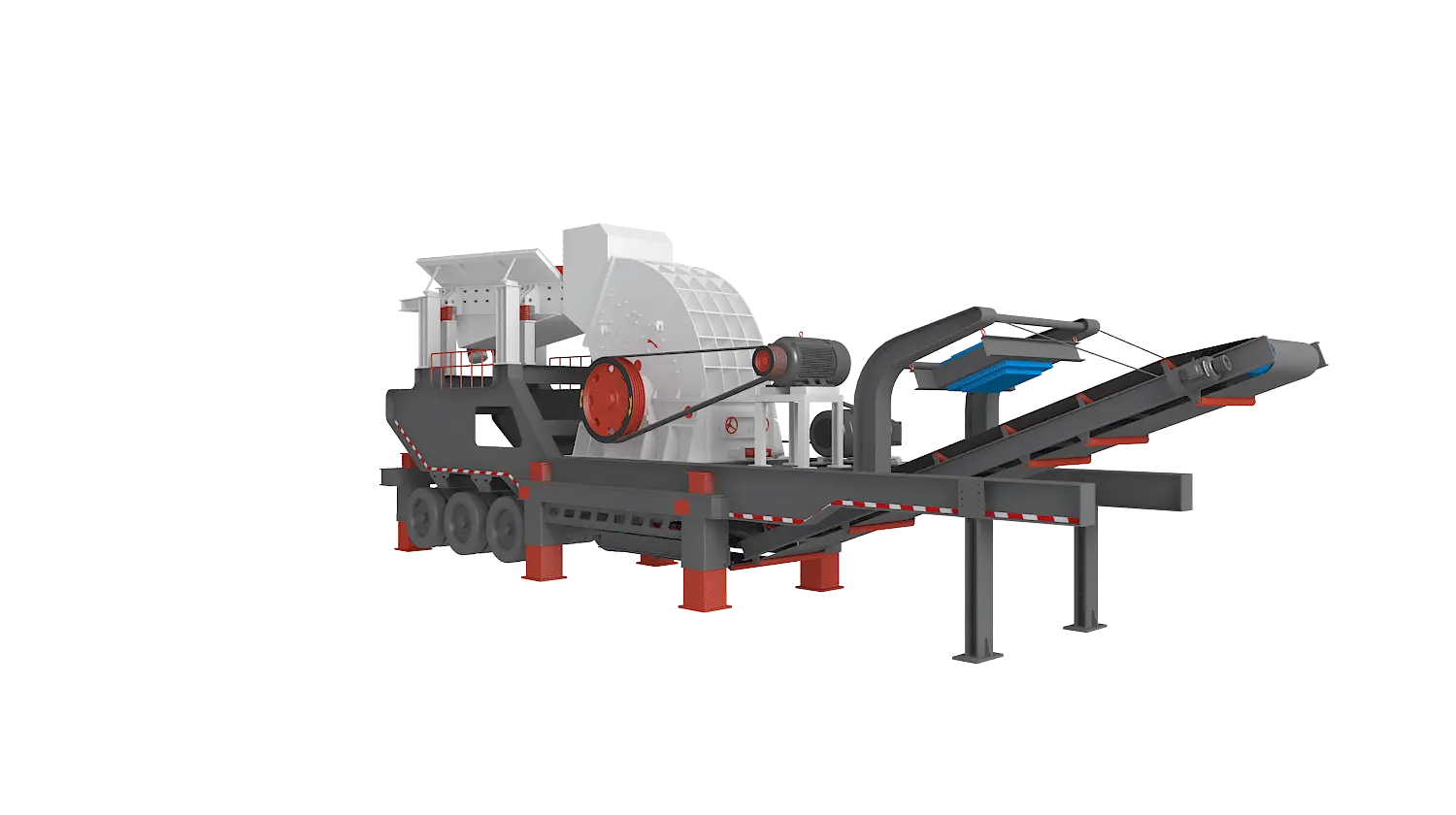 KLZ-T系列轮胎式移动破碎站360度旋转图