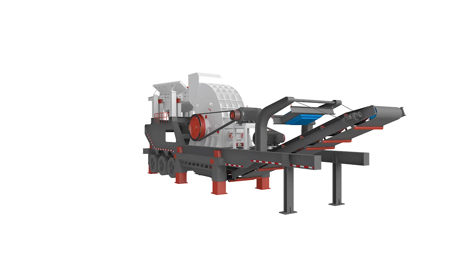 KLZ-T系列轮胎式移动破碎站360度旋转图